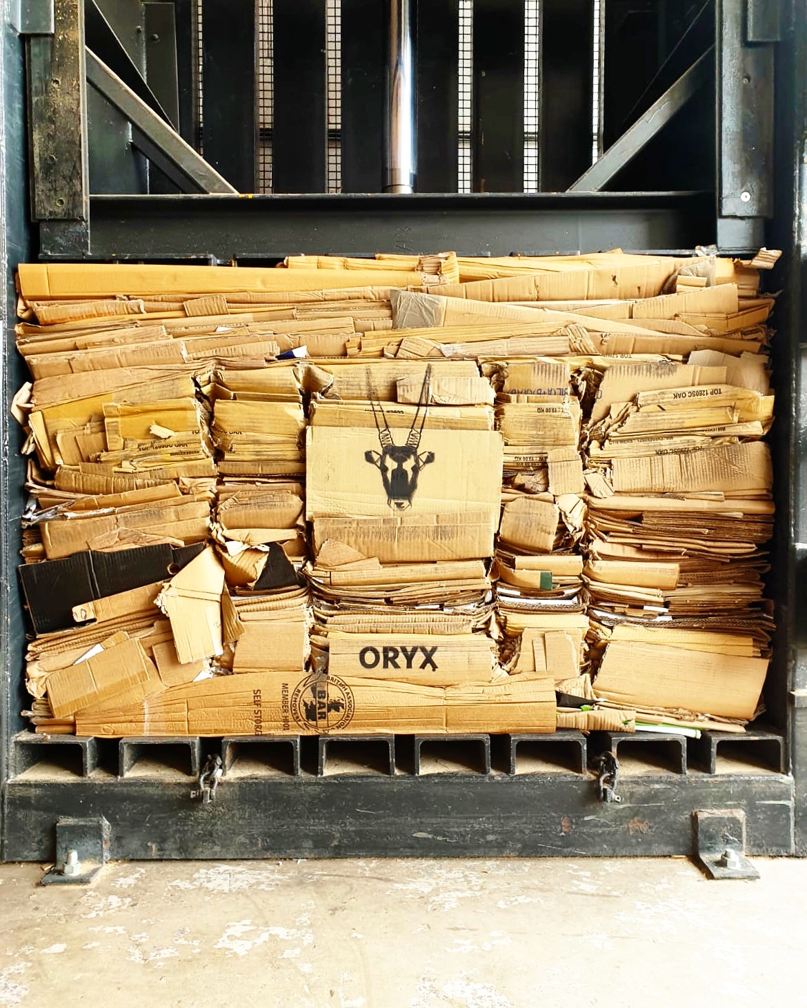 Oryx Branded Cardboard Bale